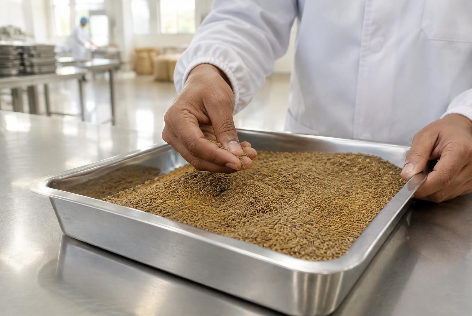 Agricultural produce undergoing quality inspection
